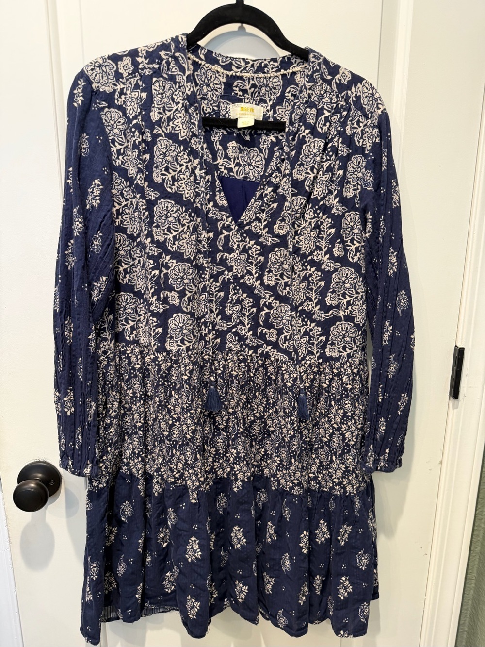 Maeve Anthropologie Carlita Long-Sleeve Tiered Dress